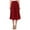 Burgundy, variant on Women's A-Line Casual Flared High Waist Elastic Band Solid Midi Skirt