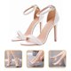 thumbnail image 2 of 1 Pair Pointed Open Toe Heel Full Pearls Stilettos Heel Wedding High Heel Sandal, 2 of 4