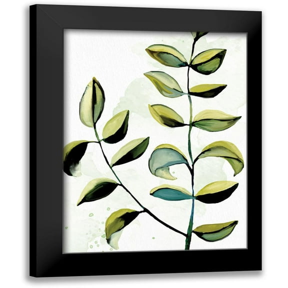 Allen, Kimberly 12x14 Black Modern Framed Museum Art Print Titled - Greenery 1