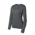 thumbnail image 5 of Sport-Tek Ladies Long Sleeve Heather Contender V Neck Tee-XS (Graphite Heather), 5 of 6