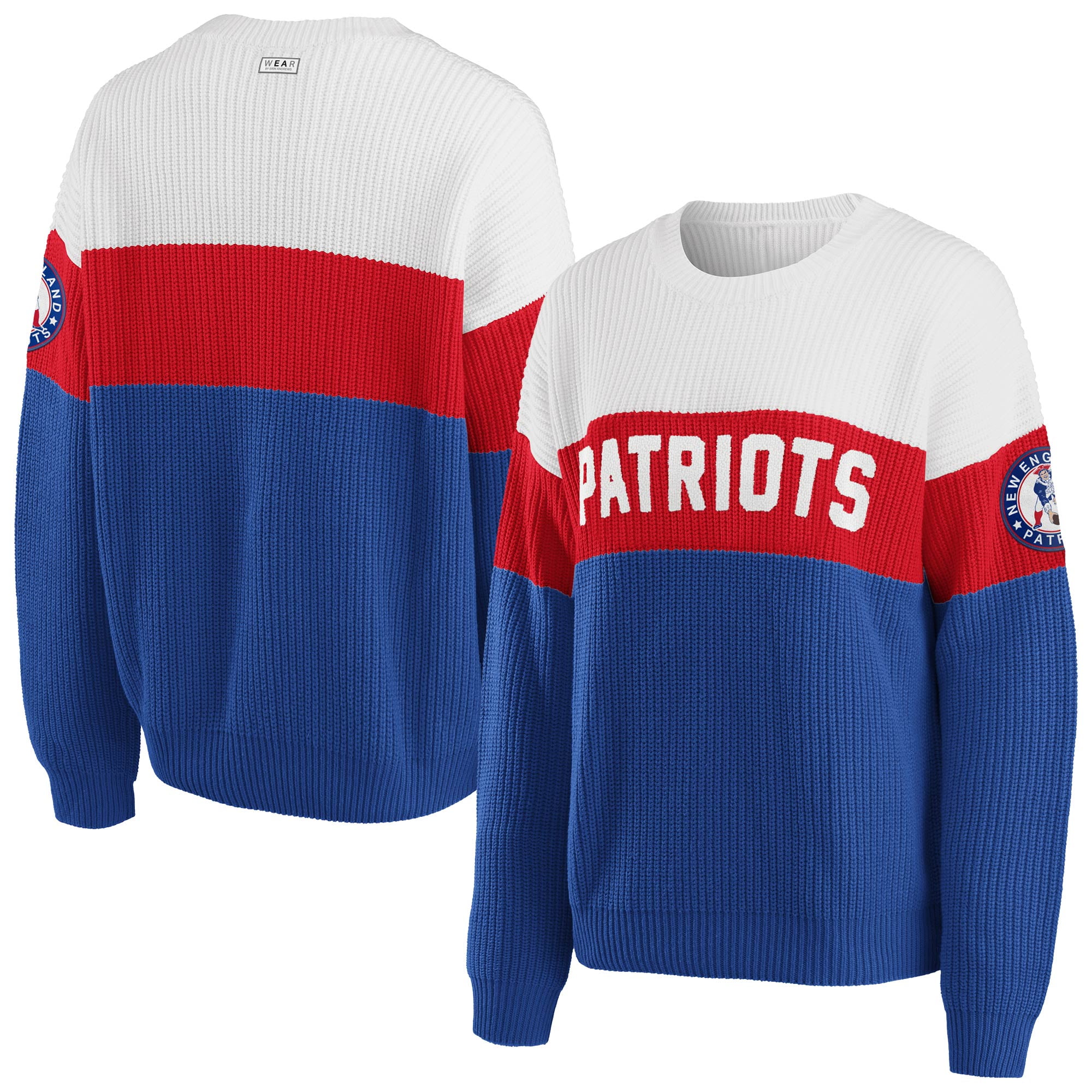 New England Patriots WEAR By Erin Andrews Women's Knit Colorblock ...