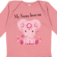 thumbnail image 4 of Inktastic Aditi My Nanny loves me Pink Elephant beautiful Girls Long Sleeve Baby Bodysuit, 4 of 5