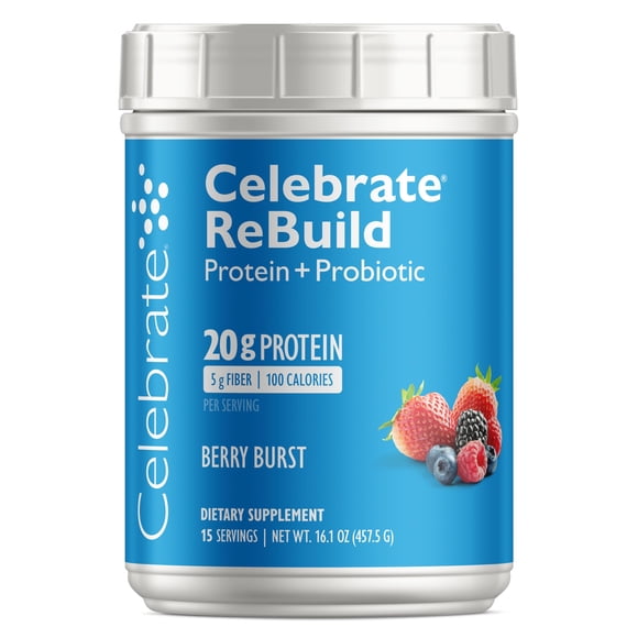 Proteína en polvo Celebrate ReBuild 457 g aislado de suero sabor frutos rojos