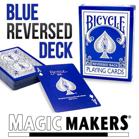 Magic Makers - Bicycle Reverse Back Blue Ice Playing Card Deck - With Extra Gaff Cards