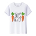 thumbnail image 5 of Prolriy Chemises de Pâques pour Femmes Joyeuses Pâques T-Shirt à Manches Courtes Col Rond Imprimé Carotte Tenue de Pâques Femmes, Hauts Femmes Blanc TTTG, 5 of 5
