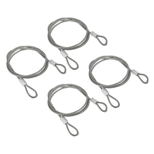 Unique Bargains Stainless Steel Cable, 4 Pack PVC Coated 1/8' Wire Rope for Deck Railing 3.3ft