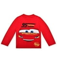 thumbnail image 2 of Disney Cars Boys Long Sleeve Shirt Costume and Jogger Set for Toddler and Little Kids – Red/Black, 2 of 5