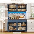 thumbnail image 6 of Homfa 71" Kitchen Pantry with LED Lights and Charging Station, Freestanding Kitchen Cupboard with Storage and Microwave Stand, Floor Cabinet for Dining Living Room, Blue, 6 of 7