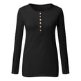 thumbnail image 7 of Xijirk Women's Blouses V Neck Long Sleeve Loose Fit Solid Color Casual Flowy Relaxed Women's Blouses for Office Style,Black,2XL, 7 of 7