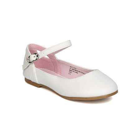 

New Girl Little Angel Britt-873D Leatherette Ankle Strap Cut Out Ballet Flat