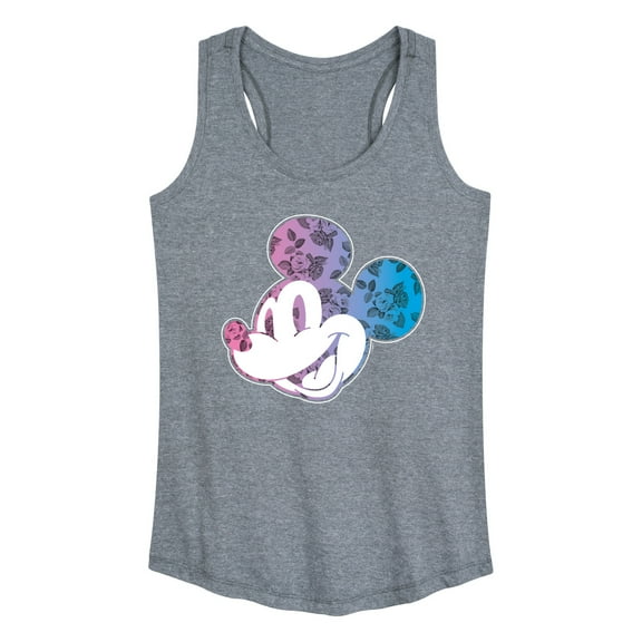 Mickey & Friends - Mickey Floral Gradient Fill - Women's Racerback Tank Top