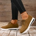 thumbnail image 4 of Xfvqtps Womens Lace up Casual Shoes Thick Sole Sneakers Comfortable Walking Shoes for Fall Winter Versatile Stylish Design Brown, 4 of 8