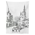 thumbnail image 3 of Ambesonne Black White Tablecloth Rectangular Table Cover, Old City Sketch, 52"x70", Black White, 3 of 4