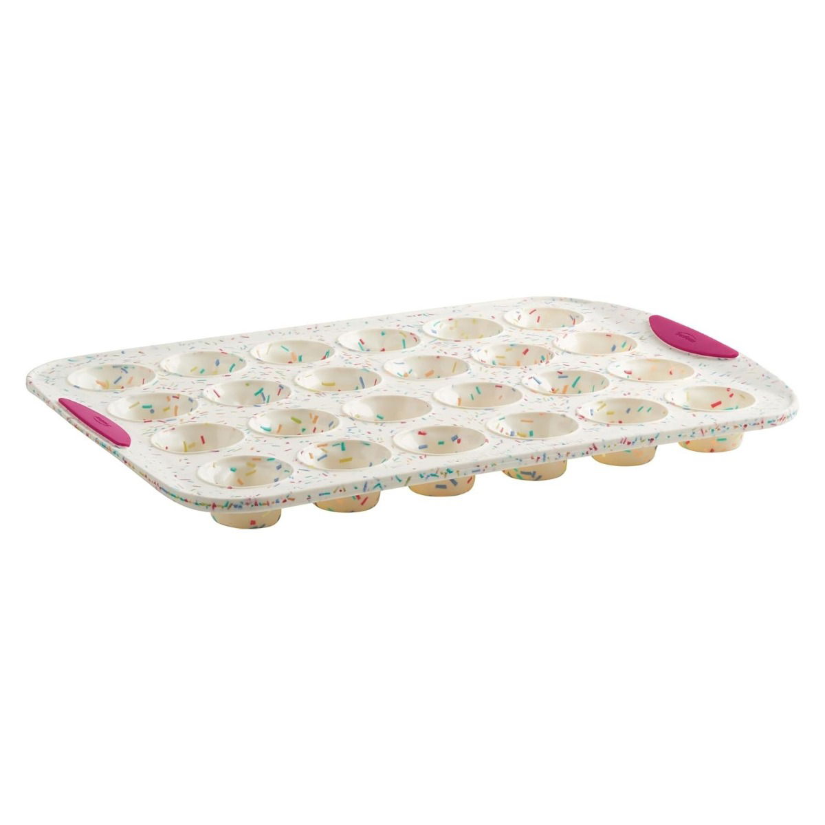 Trudeau 5050671 Stampo Per 12 Muffin In Silicone – 41x27 Cm, Grigio/Fucsia, Antiaderente E Senza BPA