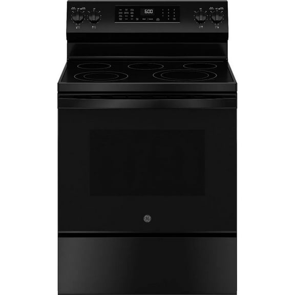 GE 30 Inch Free Standing Radiant Range 5 Element Steam Clean Single Oven GRF600AVBB