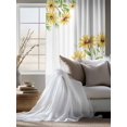 thumbnail image 4 of Sheer Curtains 72 Inches Long, Yellow Daisy Flowers Semi Sheer Curtains Light Filtering Window Treatment, Spring Summer Pastoral Garden Floral Privacy Voile Drapes for Living Room Bedroom 52x72 Inch, 4 of 7