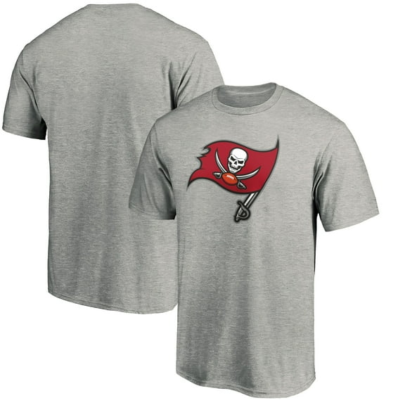 Men's Heather Gray Tampa Bay Buccaneers Primary Logo T-Shirt