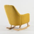 thumbnail image 4 of High-back Wide Rocking Chair, Upholstered Glider Nursery Chair Reading Chair Patio Rocking Chair with Breathable Fabric, Glider Rocker Bucket-shaped Seat with Solid Wood Base for Living Room, Yellow, 4 of 7