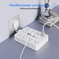 thumbnail image 3 of Best Buy UL Certified Surge Protector Power Strip - 8 AC Outlets + 6 USB Ports (2 USB-C) for Home Office, Dorm, Travel | 1875W 15A Flat Plug Wall Adapter with Overload Protection & Smart USB Charging, 3 of 6