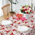 thumbnail image 3 of Valentines Day Tablecloth Rectangle 60x84 Inch, Valentine Tablecloth Lace Flower Red Rose Heart Table Cloth Cover for Dinner Party Wedding Decor, 3 of 5