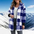 thumbnail image 4 of larppty Womens Oversized Sherpa Jacket Fuzzy Fleece Zip Up Jacket Warm Winter Coats Outerwear with Pockets (Blue, S), 4 of 6