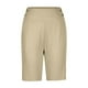 thumbnail image 4 of MKLEKYY Leggings Capris para mujer, pantalones de yoga elásticos de verano hasta la rodilla para entrenamiento, pantalones casuales con cintura elástica y bolsillos, 4 of 5
