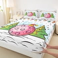 thumbnail image 3 of Homewish Pink Moon Twin Sheet Sets,Merry Christmas Theme Twin Fitted Sheet,Colorful 3D Graffiti Style Flat Sheet For Girls Boys,Luxury Bedroom Decor,3-Piece, 3 of 7