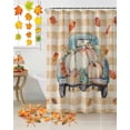 thumbnail image 3 of Fall Thanksgiving Shower Curtain Set ，Waterproof Fabric Shower Curtains Pumpkin Leaves Truck Plaid Linen Shower Curtains for Bathroom,Bathroom Decor 72"x84", 3 of 7