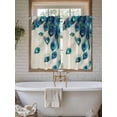 thumbnail image 7 of Tier Curtains 45 Inches Long, Peacock Feather Window Treatment Curtain Drapes, Teal Ethnic Rustic Farmhouse Elegant Window Half Privacy Curtains for Bedroom Bathroom, 42"x45", 2 Panels, 7 of 7