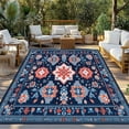 thumbnail image 3 of Fsddascl Blue Red Geometric Outdoor Rug for Patio/Deck/Porch, Non-Slip Large Area Rug 6 x 9 Ft, Ethnic Vintage Southwest Indoor Outdoor Rugs Washable Area Rugs, Reversible Camping Rug Carpet Runner, 3 of 5