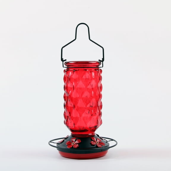 Eolstice Glass Hummingbird Feeder With 5 Feeding Stations, Leak Proof Wide Mouth Design For Simple Refill, Outdoor Hanging Bird Feeder For Garden Backyard Patio Nature Viewing