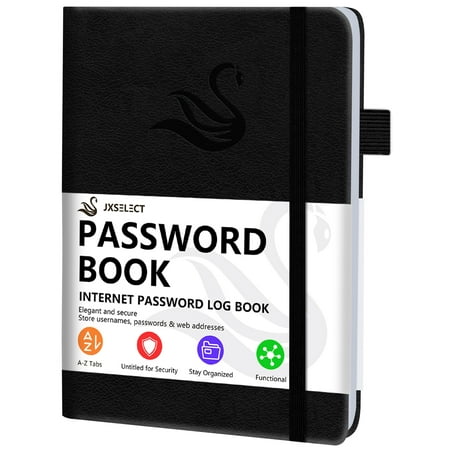 JXSELECT Password Book with Alphabetical Tabs