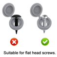 thumbnail image 4 of HAHDAXIA Screw Covers, 100pcs Gray Plastic Screw Cap Hinged Fold Over Caps Rubber Dust Washer Flip Tops with Storage Box (Gray), 4 of 6