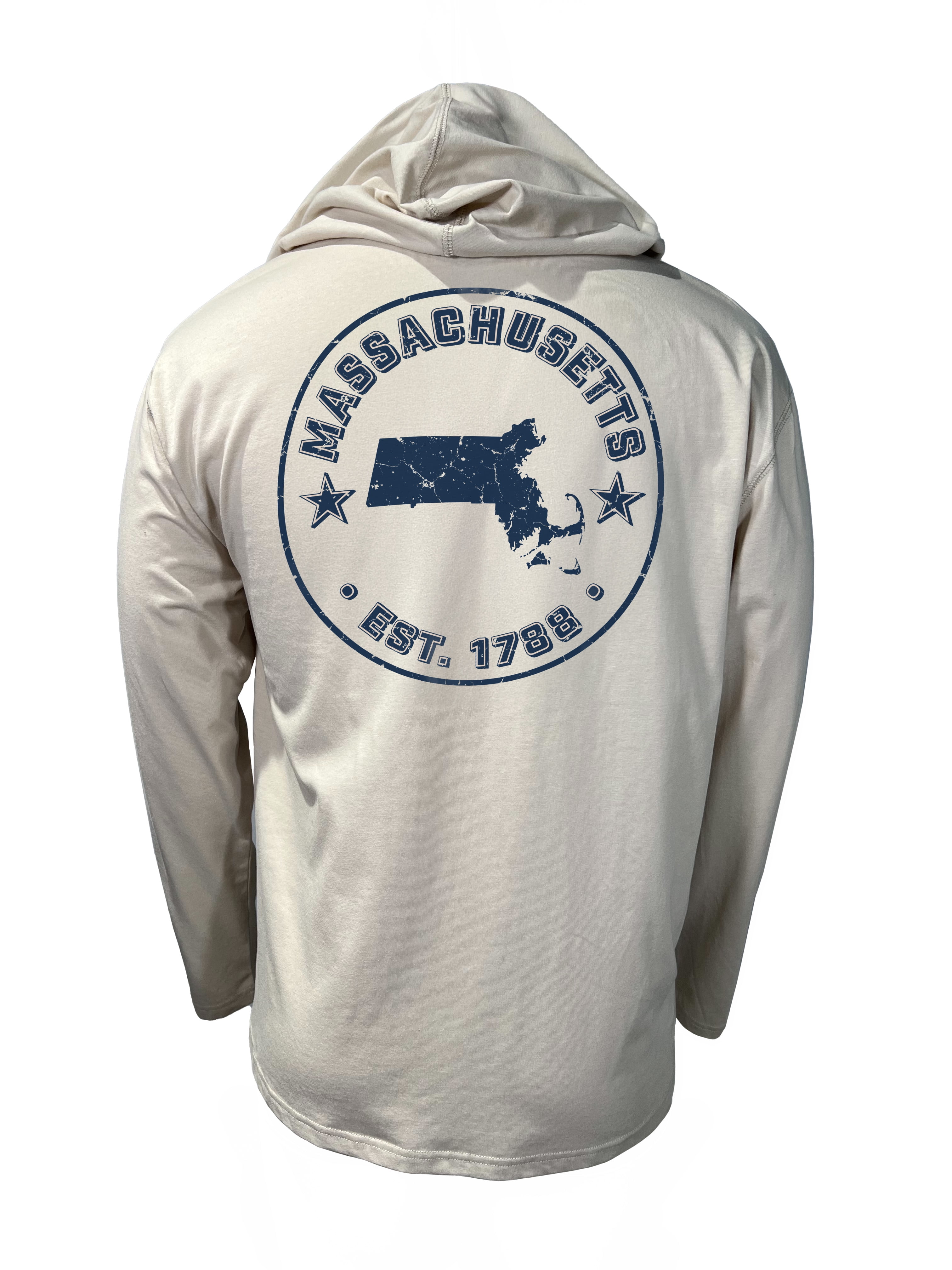 State Circle MASSACHUSETTS Long Sleeve Hood T-Shirt