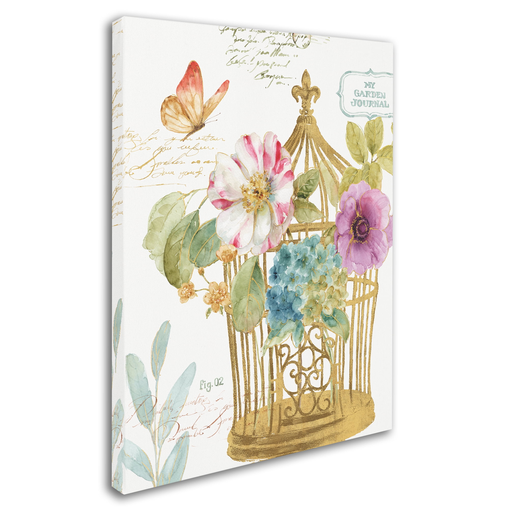 Trademark Fine Art "Rainbow Seeds Romantic Birdcage I" Canvas Art by Lisa Audit