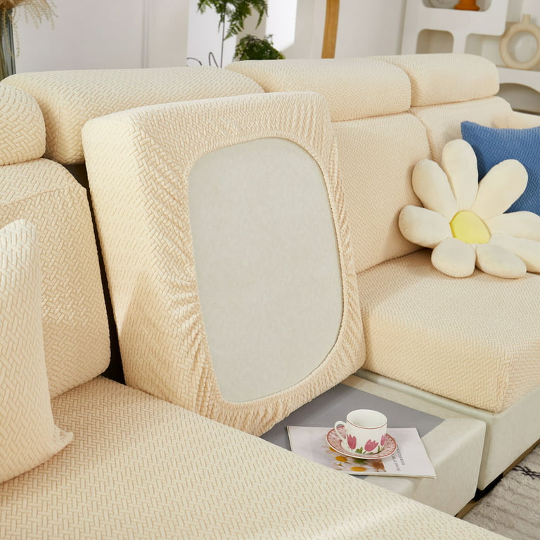 2023 Universal Stretch Sofa Cover, Couch Cushion Slipcovers Anti-Slip L  Shape Sectional Sofa Covers, Chaise Lounge Sofa Slipcover (Beige, Chaise