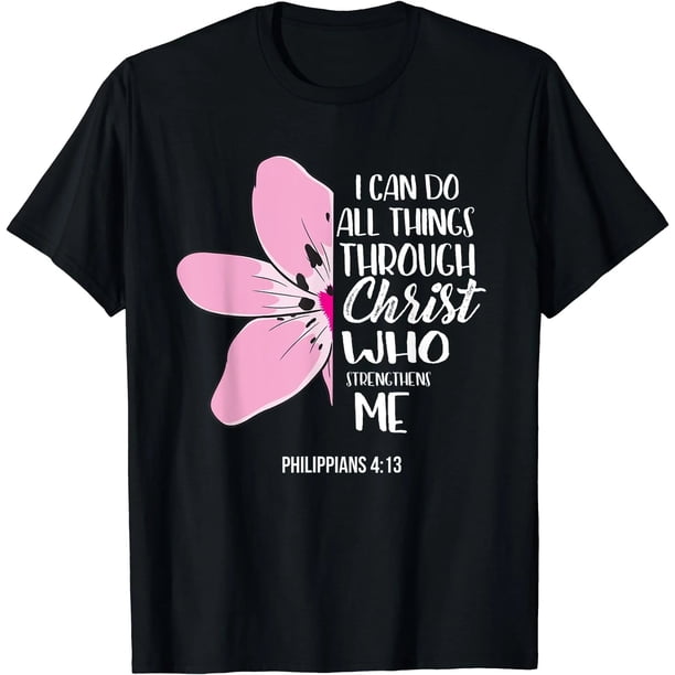 Camiseta para Mujer con Versículo Bíblico Filipenses 4:13 - Regalo Cristiano