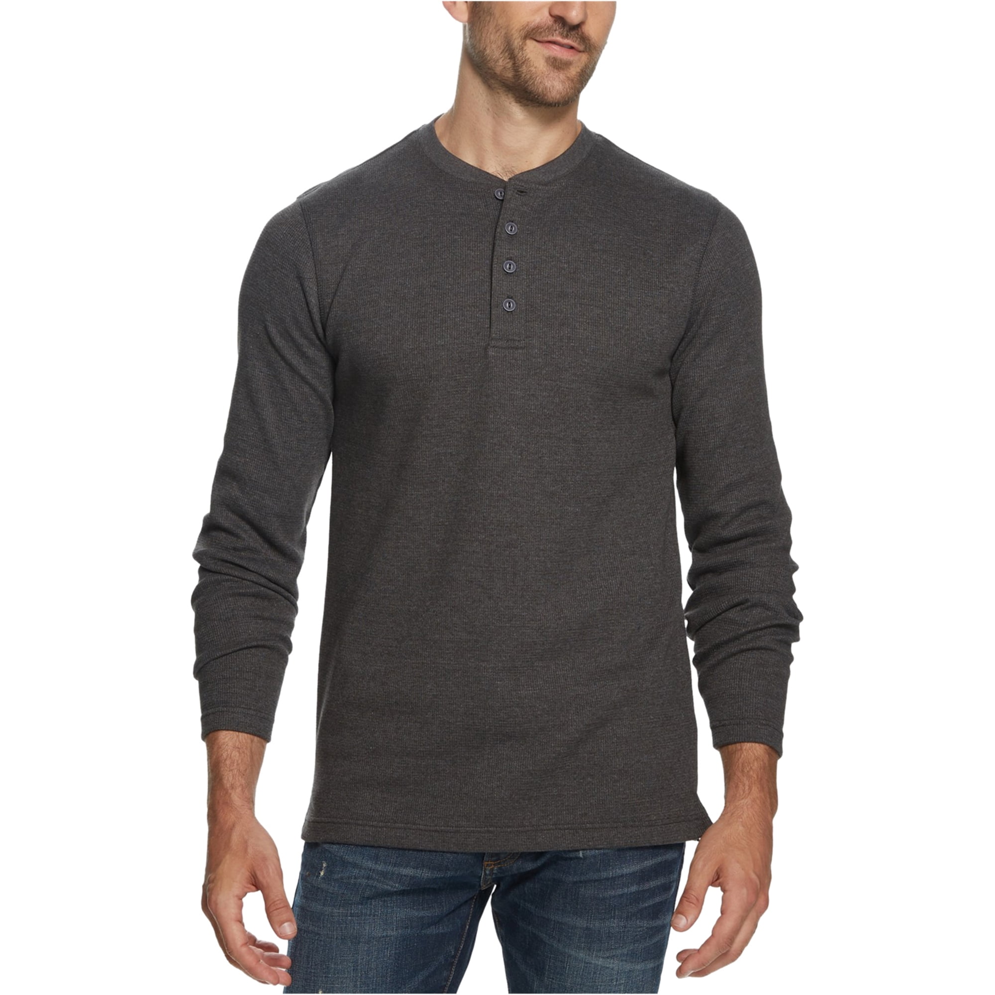 Weatherproof Mens Waffle-Knit Henley 