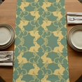 thumbnail image 5 of Easter Table Runner, Cute Cartoon Rabbits Bunny Animal Yellow Green Washable Cotton Linen Table Runners 120 Inches Long, Dresser Scarf Runner for Dining/Living Room/Kitchen/Square Tables 13''x120'', 5 of 9