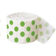 Green and White Dots Crepe Paper