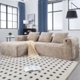 thumbnail image 5 of Villeston Modular Sectional Sofa, Chenille L-shaped Sofa with Chaise longue, Equipped with Side Pockets for Living Room,Khaki, 5 of 7