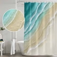thumbnail image 4 of Turquoise Beach Coastal Shower Curtain Set - Standard 72" x 72" Washable Bathtub Curtain with 12 Hooks, Summer Ocean Nautical Seaside Waterproof Fabric Shower Curtains for Bathroom/Bathtub Décor, 4 of 6