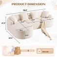 thumbnail image 6 of Timbernest 99" Modular Sectional Sofa with Pillows, Chenille L Shaped 3-Seater Couch with Deep Seat, White, 6 of 10