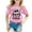 Pink, variant on Xuewenshw Shirts For Teen Kids Girls Child Short Sleeve Prints T Shirt Trendy Girls Fans Tops Cute Girls Clothes