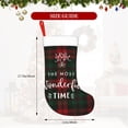 thumbnail image 4 of Daiia Wonderful Time Christmas Print Christmas Stocking，18"Large Knitted Xmas Stocking for Kids, Family Stocking for Fireplace Christmas Holiday Party Decoration, 4 of 7