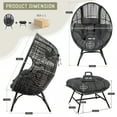 thumbnail image 5 of RADIATA Outdoor Indoor Boho Stationary Rattan Grey Egg Chair Patio Lounge Chair for Backyard Bedroom Max 440lbs, 5 of 9