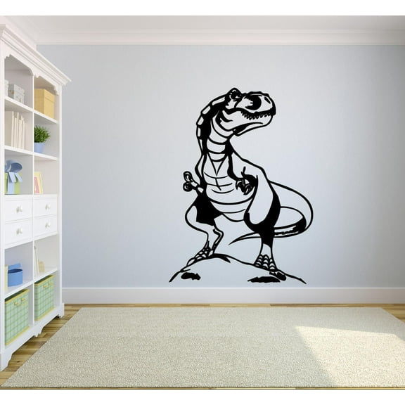 Trex Tyrannosaurus Rex Dino Dinosaur Jurassic Wall Sticker Art Decal for Girls Boys Kids Room Bedroom Nursery Kindergarten House Fun Home Decor Stickers Wall Art Vinyl Decoration Size (20x18 inch)