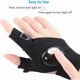 thumbnail image 3 of Guantes de pesca al aire libre ZHCH 2 guantes con linterna LED sin dedos color negro, 3 of 5