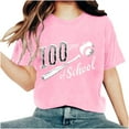 thumbnail image 1 of Camisetas de Cuello de Tripulación de Manga Corta para Mujeres Carta Impresa Camiseta 95% Poliéster 5% Spandex, Manga Corta Cuello Redondo Top Casual para Diario, 1 of 5