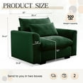 thumbnail image 6 of Muumblus Oversized Deep Seat Accent Chair, Cozy Corduroy Armchair for Living Room, Green, 6 of 6